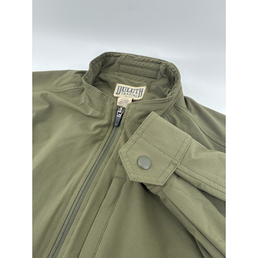 Duluth Trading Co‎ Duluthflex Presentation Jacket Olive Green Medium Full Zip